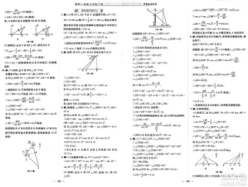 安徽教育出版社2025年春新编基础训练九年级数学下册人教版答案