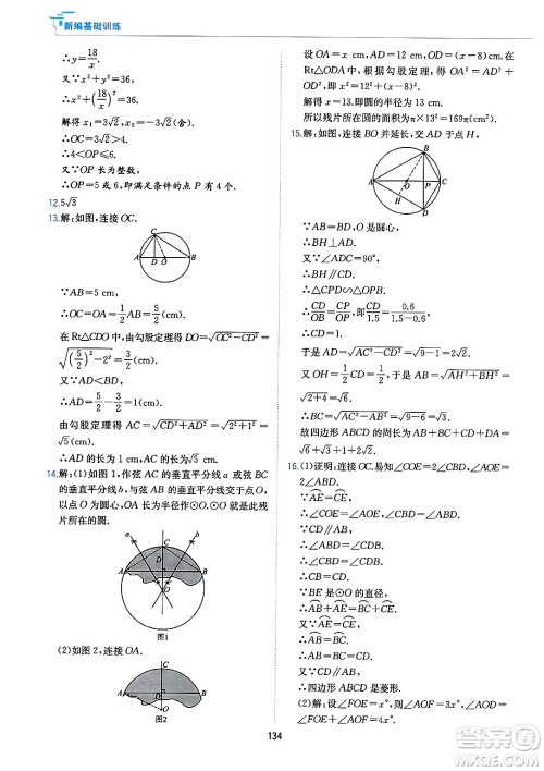 黄山出版社2025年春新编基础训练九年级数学下册沪科版答案