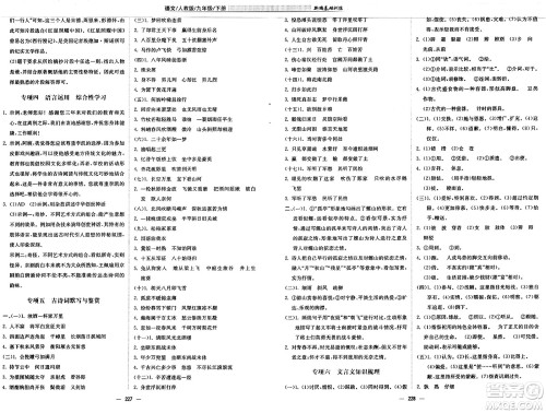 安徽教育出版社2025年春新编基础训练九年级语文下册人教版答案