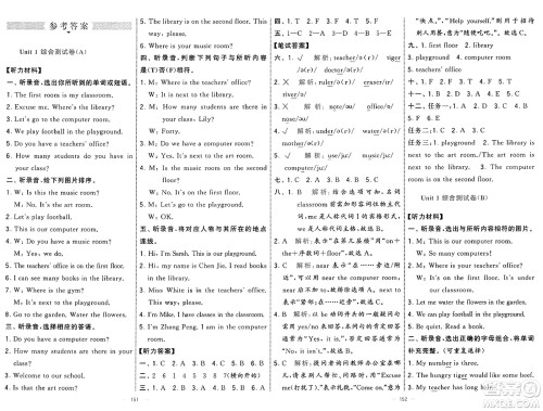 宁夏人民教育出版社2025年春经纶学霸学霸提优大试卷四年级英语下册人教版答案
