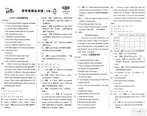 吉林教育出版社2025年春荣德基好卷六年级英语下册冀教版三起点答案 吉林教育出版社2025年春荣德基好卷六年级英语下册冀教版三起点答案