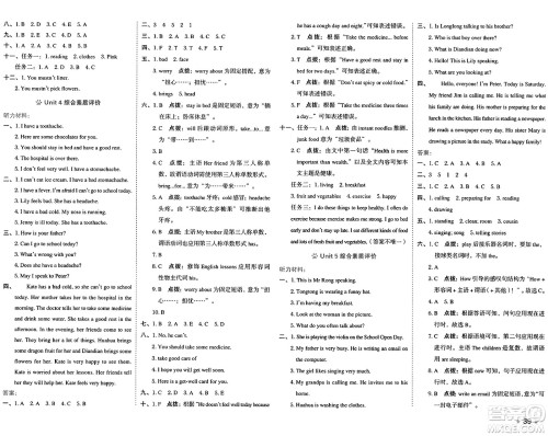 吉林教育出版社2025年春荣德基好卷五年级英语下册人教精通版三起点答案 吉林教育出版社2025年春荣德基好卷五年级英语下册人教精通版三起点答案