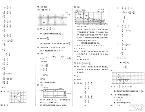吉林教育出版社2025年春荣德基好卷五年级数学下册人教版答案 吉林教育出版社2025年春荣德基好卷五年级数学下册人教版答案
