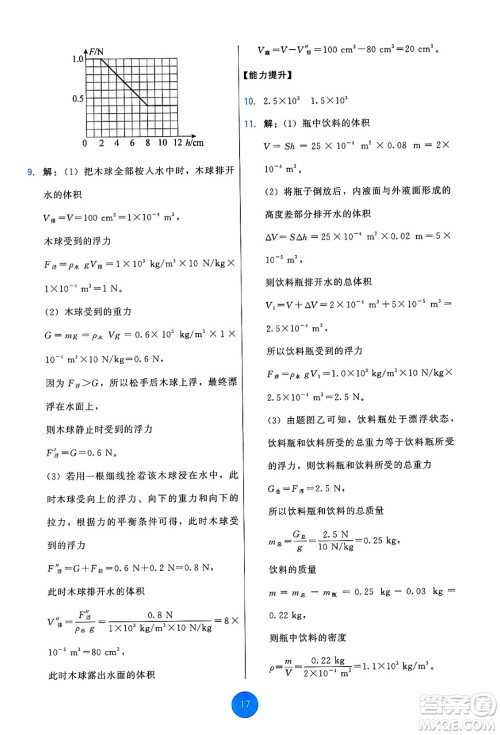 教育科学出版社2025年春能力培养与测试八年级物理下册教科版答案 教育科学出版社2025年春能力培养与测试八年级物理下册教科版答案