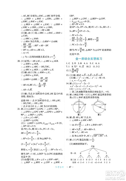 江西人民出版社2025年春一课一练创新练习九年级数学下册人教版答案 江西人民出版社2025年春一课一练创新练习九年级数学下册人教版答案