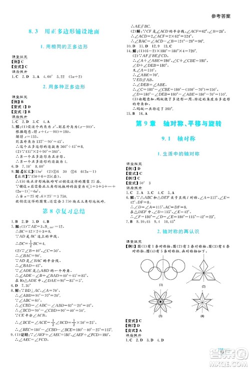 湖南教育出版社2025年春学法大视野七年级数学下册华师版答案