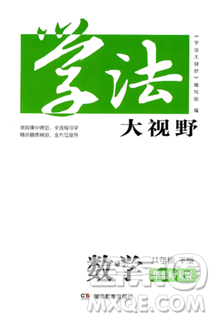 湖南教育出版社2025年春学法大视野八年级数学下册华师版答案