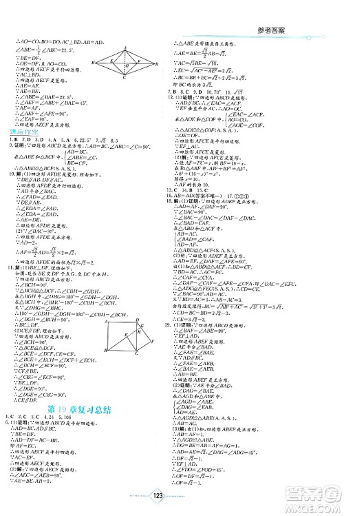 湖南教育出版社2025年春学法大视野八年级数学下册华师版答案