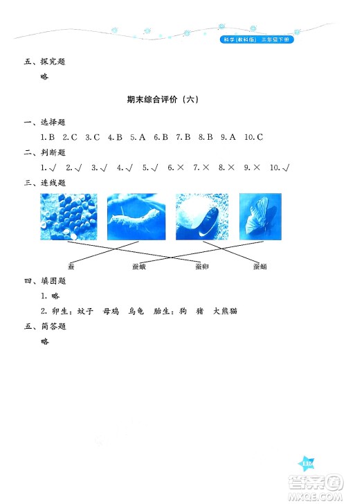 湖南教育出版社2025年春学法大视野三年级科学下册教科版答案 湖南教育出版社2025年春学法大视野三年级科学下册教科版答案