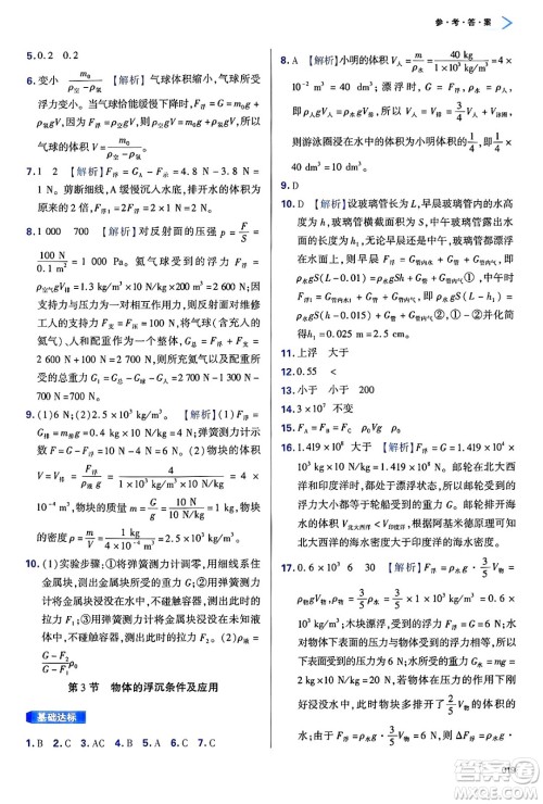 天津教育出版社2025年春学习质量监测八年级物理下册人教版答案