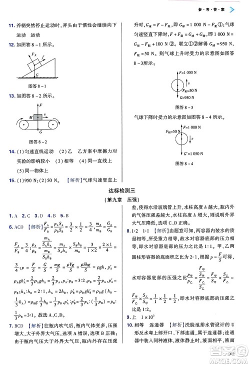 天津教育出版社2025年春学习质量监测八年级物理下册人教版答案