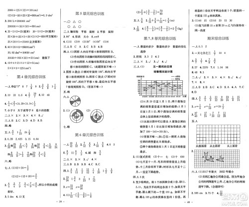 人民教育出版社2025年春小学同步测控优化设计五年级数学下册人教版答案