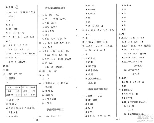 人民教育出版社2025年春小学同步测控优化设计四年级数学下册北师大版天津专版答案 人民教育出版社2025年春小学同步测控优化设计四年级数学下册北师大版天津专版答案