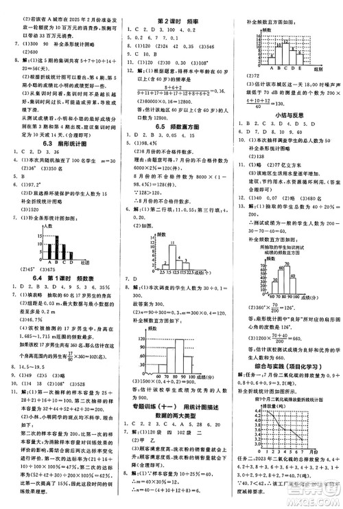 浙江教育出版社2025年春全品作业本七年级数学下册浙教版浙江专版答案
