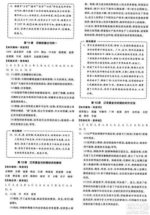 沈阳出版社2025年春全品作业本七年级历史下册人教版陕西专版答案 沈阳出版社2025年春全品作业本七年级历史下册人教版陕西专版答案