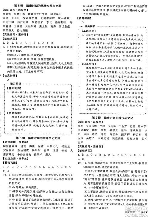 沈阳出版社2025年春全品作业本七年级历史下册人教版内蒙古专版答案 沈阳出版社2025年春全品作业本七年级历史下册人教版内蒙古专版答案