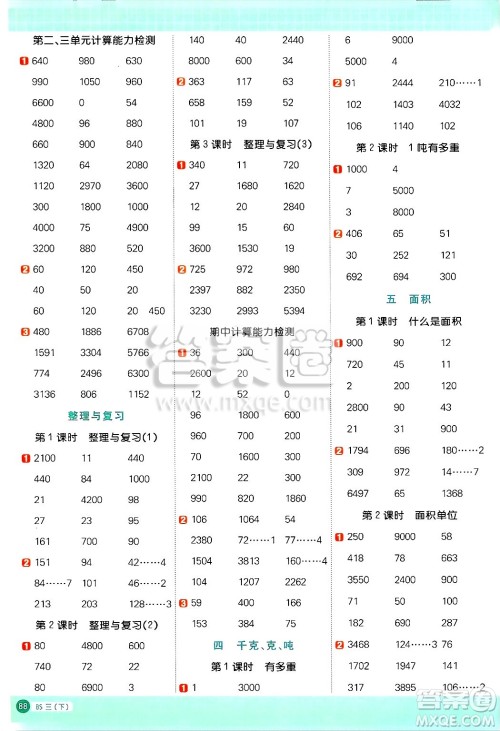 江西教育出版社2025年春阳光同学计算小达人三年级数学下册北师大版四川专版答案 江西教育出版社2025年春阳光同学计算小达人三年级数学下册北师大版四川专版答案
