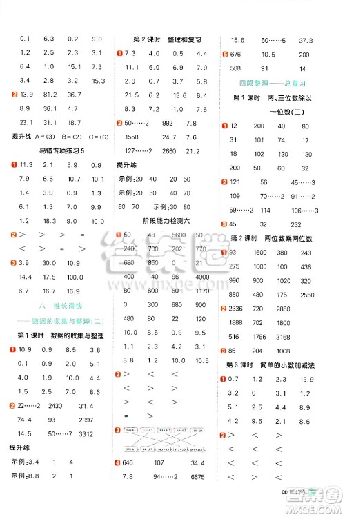 江西教育出版社2025年春阳光同学计算小达人三年级数学下册青岛版答案 江西教育出版社2025年春阳光同学计算小达人三年级数学下册青岛版答案