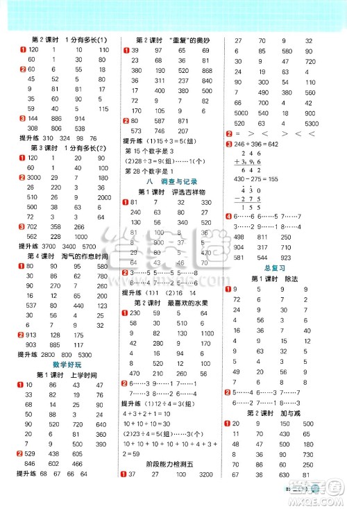 江西教育出版社2025年春阳光同学计算小达人二年级数学下册北师大版答案 江西教育出版社2025年春阳光同学计算小达人二年级数学下册北师大版答案