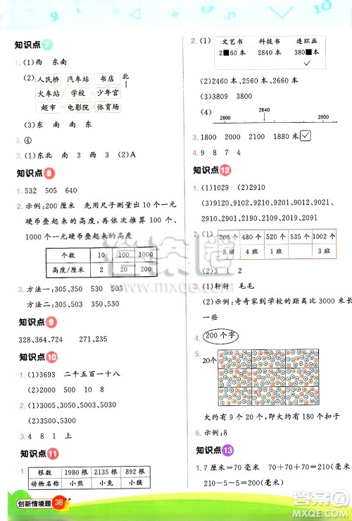 江西教育出版社2025年春阳光同学计算小达人二年级数学下册苏教版山西专版答案
