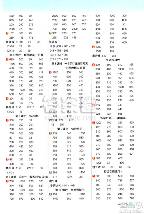 江西教育出版社2025年春阳光同学计算小达人二年级数学下册青岛版答案