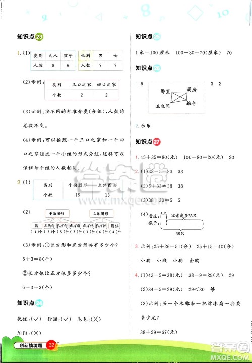 江西教育出版社2025年春阳光同学计算小达人一年级数学下册青岛版答案