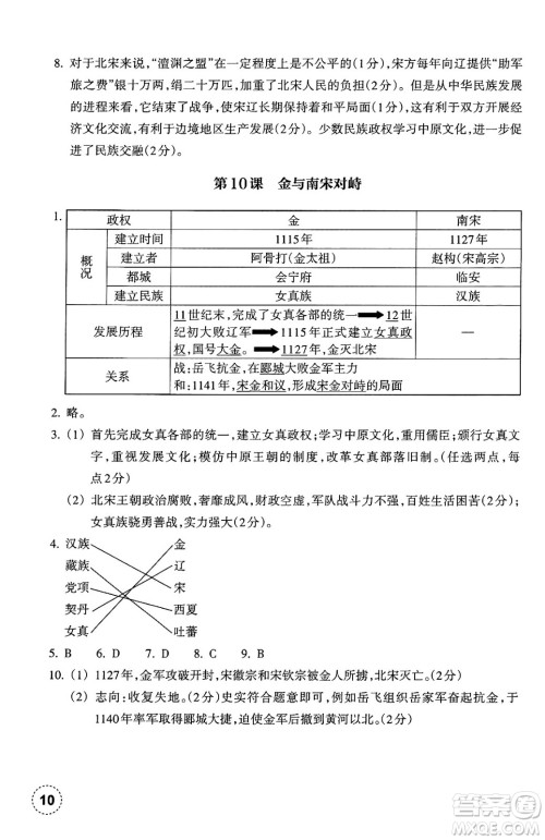 浙江教育出版社2025年春历史作业本七年级历史下册通用版答案 浙江教育出版社2025年春历史作业本七年级历史下册通用版答案