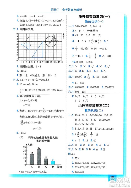 龙门书局2025年春黄冈小状元作业本六年级数学下册人教版浙江专版答案