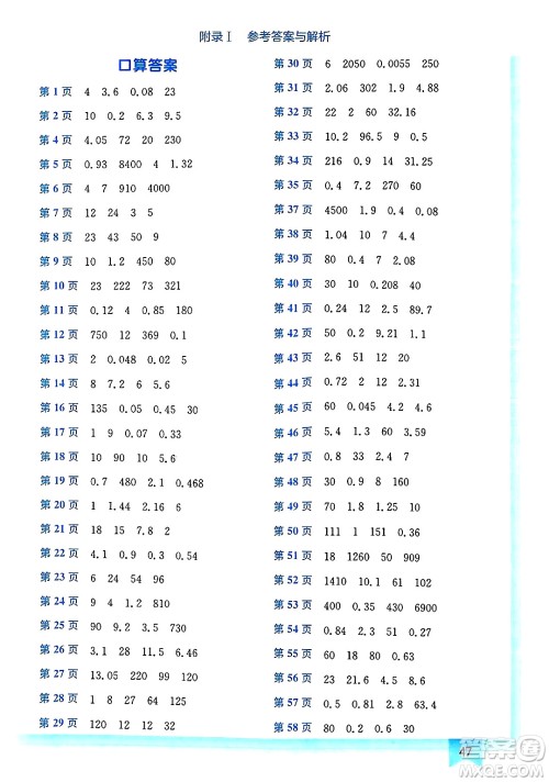 龙门书局2025年春黄冈小状元作业本五年级数学下册人教版答案