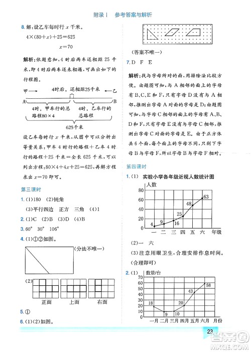 龙门书局2025年春黄冈小状元作业本四年级数学下册北师大版广东专版答案 龙门书局2025年春黄冈小状元作业本四年级数学下册北师大版广东专版答案