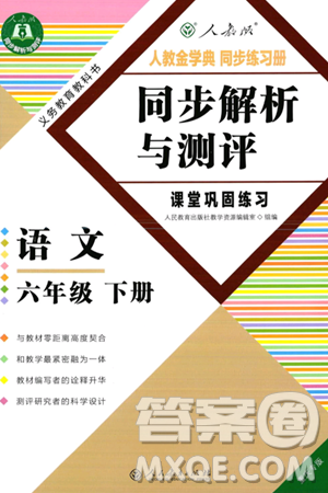 人民教育出版社2025年春人教金学典同步练习册同步解析与测评课堂巩固练习六年级语文下册人教版重庆专版答案