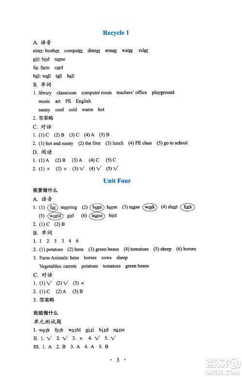 人民教育出版社2025年春人教金学典同步练习册同步解析与测评四年级英语下册人教PEP版三起点答案 人民教育出版社2025年春人教金学典同步练习册同步解析与测评四年级英语下册人教PEP版三起点答案