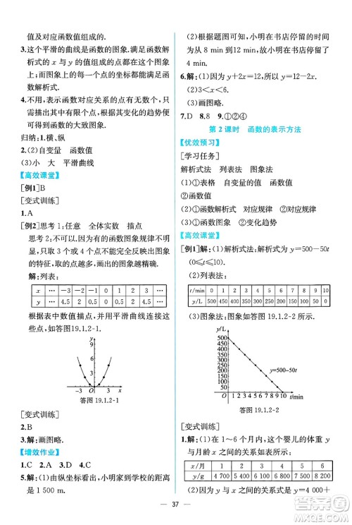 人民教育出版社2025年春人教金学典同步练习册同步解析与测评八年级数学下册人教版云南专版答案