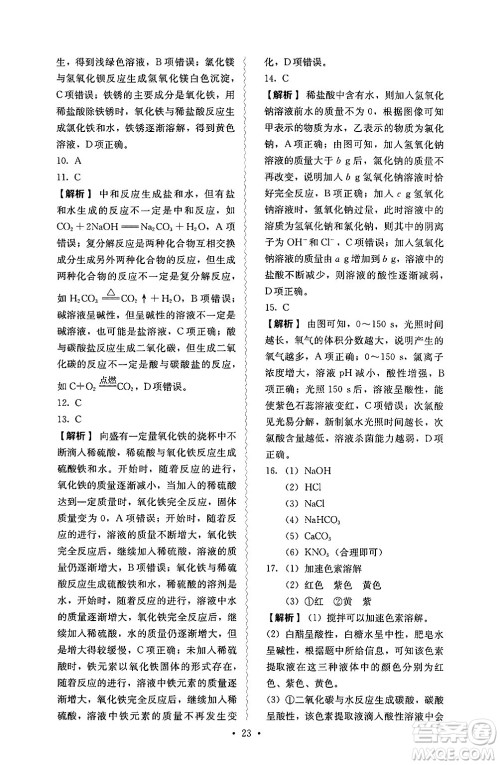 人民教育出版社2025年春人教金学典同步练习册同步解析与测评九年级化学下册人教版山西专版答案 人民教育出版社2025年春人教金学典同步练习册同步解析与测评九年级化学下册人教版山西专版答案
