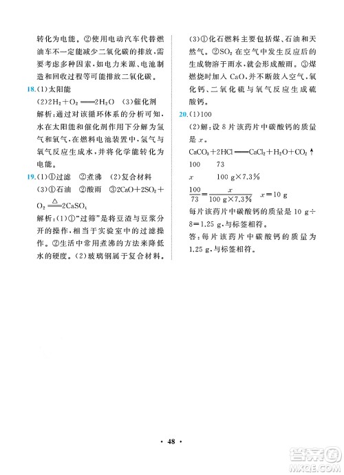 人民教育出版社2025年春同步解析与测评九年级化学下册人教版重庆专版答案 人民教育出版社2025年春同步解析与测评九年级化学下册人教版重庆专版答案