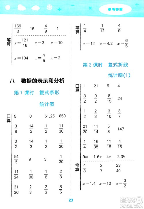 地质出版社2025年春小儿郎小学口算大通关五年级数学下册北师大版答案