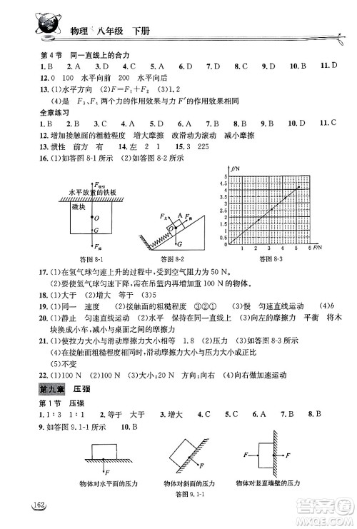 湖北教育出版社2025年春长江作业本同步练习册八年级物理下册人教版答案 湖北教育出版社2025年春长江作业本同步练习册八年级物理下册人教版答案