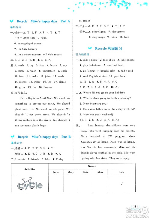 广西师范大学出版社2025年春新课程学习与测评同步学习六年级英语下册人教版答案