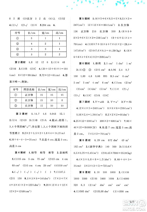 广西师范大学出版社2025年春新课程学习与测评同步学习五年级数学下册人教版答案 广西师范大学出版社2025年春新课程学习与测评同步学习五年级数学下册人教版答案