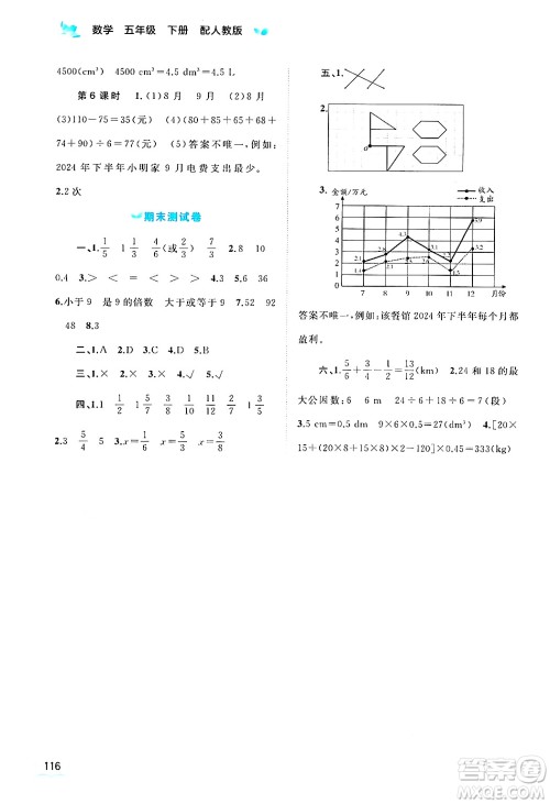 广西师范大学出版社2025年春新课程学习与测评同步学习五年级数学下册人教版答案 广西师范大学出版社2025年春新课程学习与测评同步学习五年级数学下册人教版答案