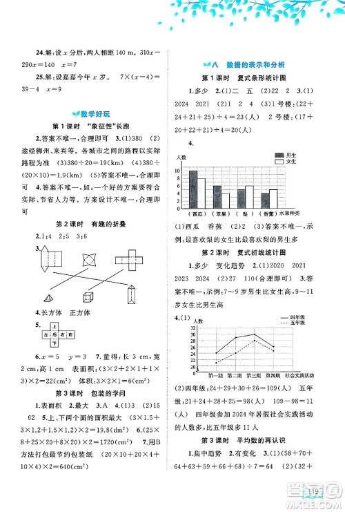 广西师范大学出版社2025年春新课程学习与测评同步学习五年级数学下册北师大版答案 广西师范大学出版社2025年春新课程学习与测评同步学习五年级数学下册北师大版答案