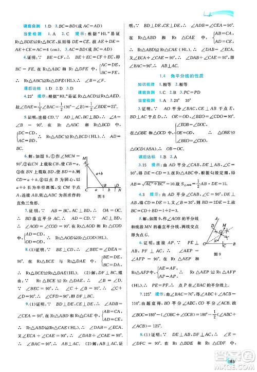 广西师范大学出版社2025年春新课程学习与测评同步学习八年级数学下册湘教版答案