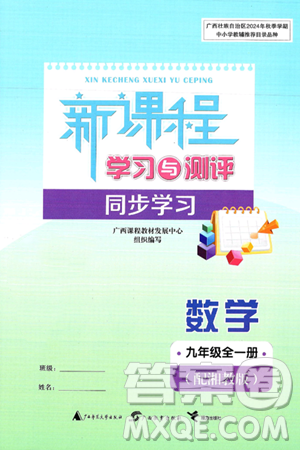 广西师范大学出版社2025年春新课程学习与测评同步学习九年级数学下册湘教版答案