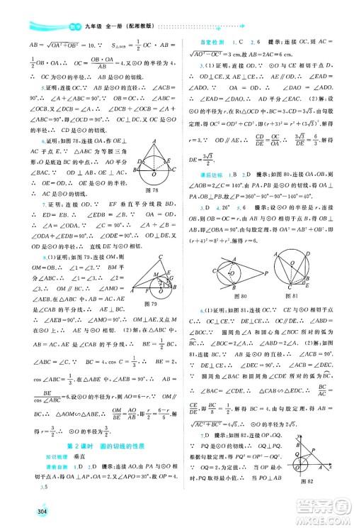 广西师范大学出版社2025年春新课程学习与测评同步学习九年级数学下册湘教版答案