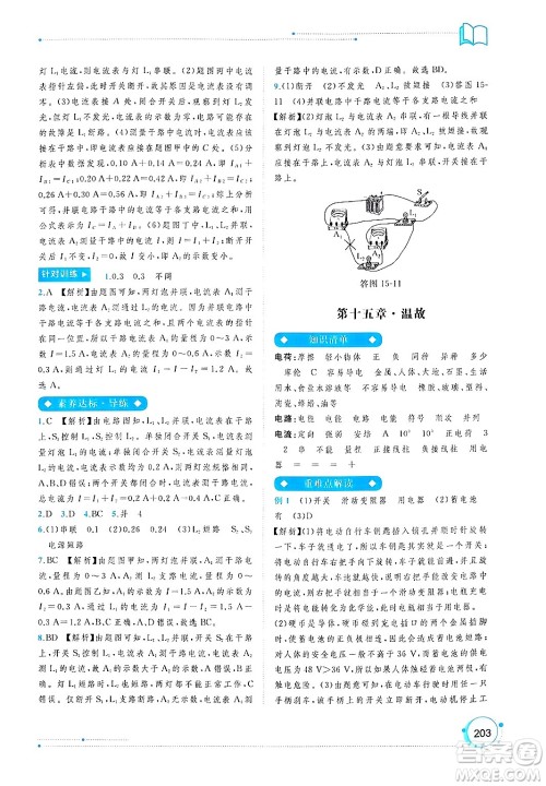 广西师范大学出版社2025年春新课程学习与测评同步学习九年级物理下册人教版答案