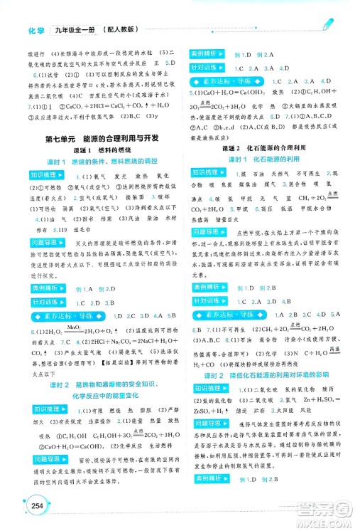 广西师范大学出版社2025年春新课程学习与测评同步学习九年级化学下册人教版答案