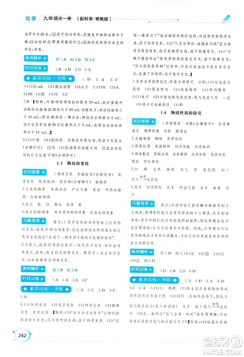 广西师范大学出版社2025年春新课程学习与测评同步学习九年级化学下册科粤版答案
