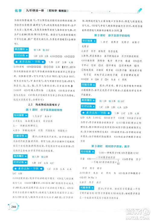 广西师范大学出版社2025年春新课程学习与测评同步学习九年级化学下册科粤版答案