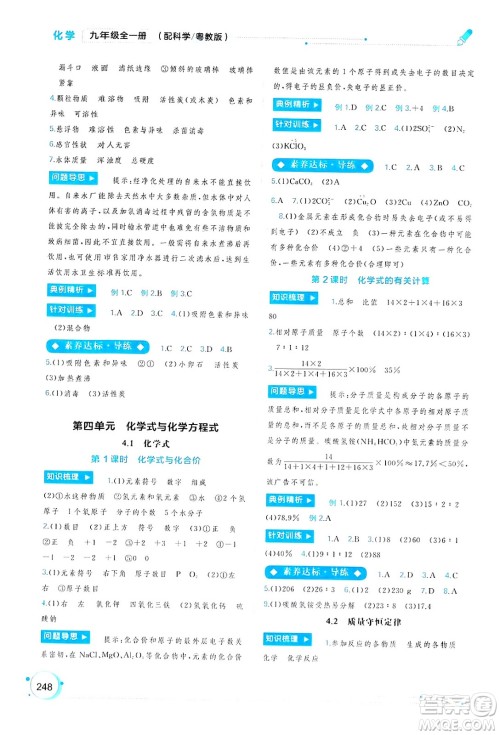 广西师范大学出版社2025年春新课程学习与测评同步学习九年级化学下册科粤版答案