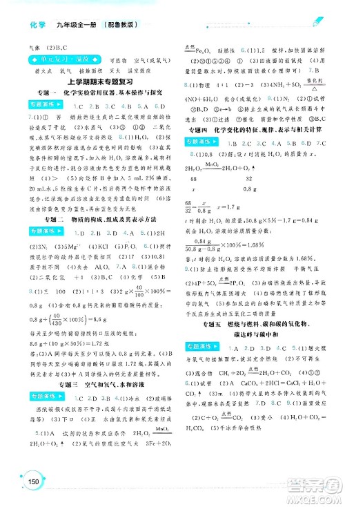 广西师范大学出版社2025年春新课程学习与测评同步学习九年级化学下册鲁教版答案